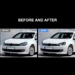 Μπροστινά Φανάρια Set Για Vw Golf VΙ (6) 08-12 Mk8 Golf Look Dynamic Start DRL & Φλας Μαύρα Full Led Με Μοτέρ VLand