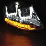 Μπροστινά Φανάρια U-Type Led Chrome Με Φώτα Ημέρας DRL Volkswagen Golf 7 - Image 3