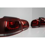 Πίσω φανάρια full led Golf 6 VW smoked red dynamic φλας ledevo - Image 2