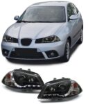 Φανάρια μαρκέ μαύρα LED Seat Ibiza 6L 02-08 cordoba 6l daylight