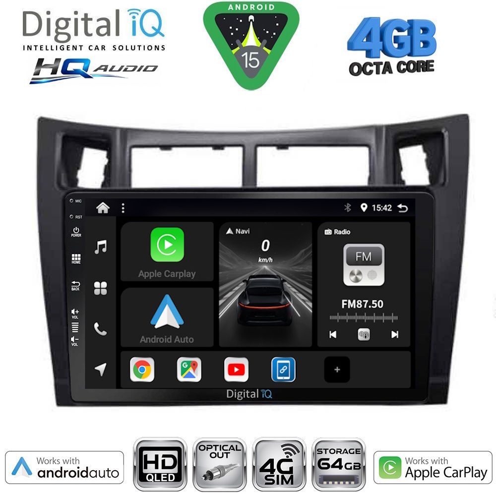 DIGITAL IQ BXK 19736BL_CPAA (9inc) MULTIMEDIA TABLET for TOYOTA YARIS mod. 2006-2011 (BLACK)