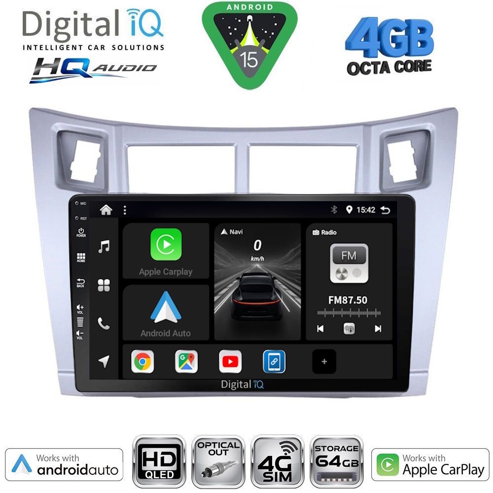 DIGITAL IQ BXK 19736SL_CPAA (9inc) MULTIMEDIA TABLET for TOYOTA YARIS mod. 2006-2011 (SILVER)