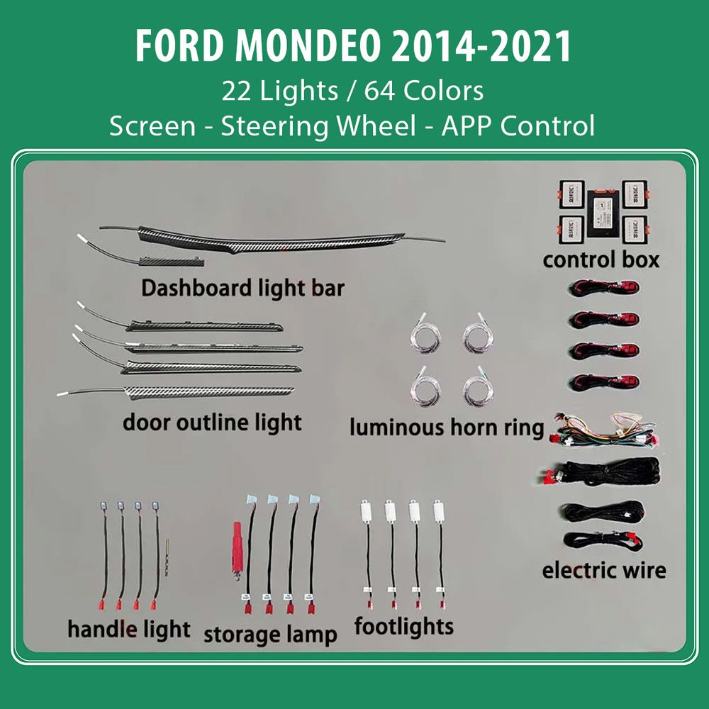 DIQ AMBIENT FORD MONDEO IV mod. 2014-2021 (Digital iQ Ambient Light for Ford Mondeo mod. 2014-2021 with 22 Lights)
