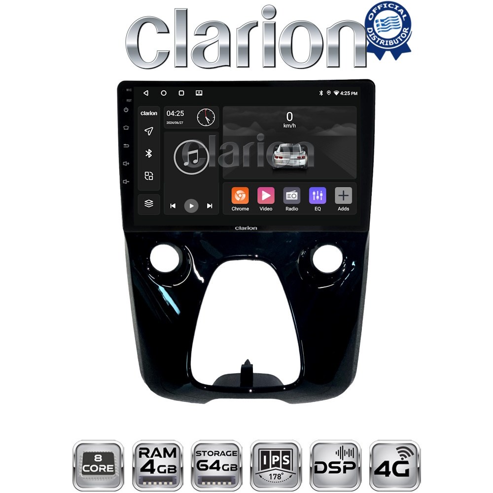 CLARION GL72564 Οθόνη OEM Multimedia Αυτοκινήτου για Aygo & C1 & 107 14> (CarPlay/AndroidAuto/BT/GPS/WIFI/GPRS)