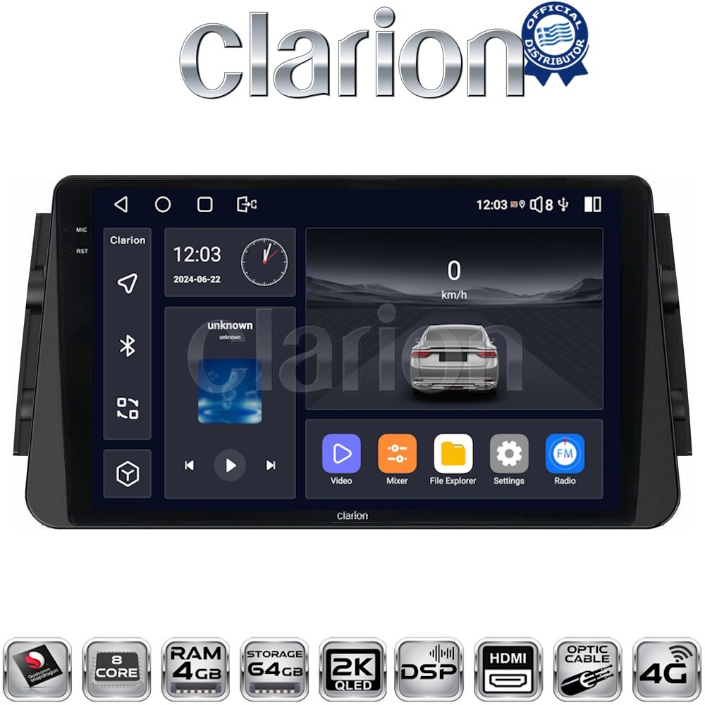 CLARION GL74714 Οθόνη OEM Multimedia Αυτοκινήτου για Nissan Micra (K14) 2017> (CarPlay/AndroidAuto/BT/GPS/WIFI/GPRS)
