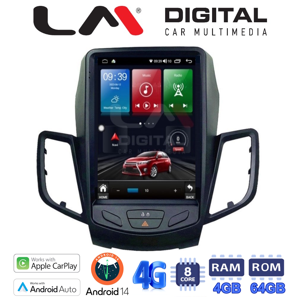 LM Digital - LM TC8152 GPS Οθόνη OEM Multimedia τυπου Tesla 9,7inch Ford Fiesta 2008 - 2017  (CarPlay/AndroidAuto/BT/GPS/WIFI/GPRS)