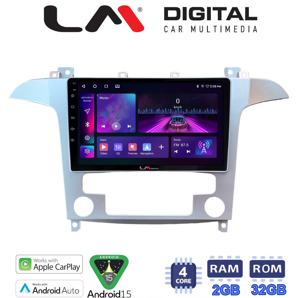 LM Digital - LM ZA4003 GPS Οθόνη OEM Multimedia Αυτοκινήτου για Ford S-Max 2006 > 2014 (CarPlay/AndroidAuto/BT/GPS/WIFI/GPRS)