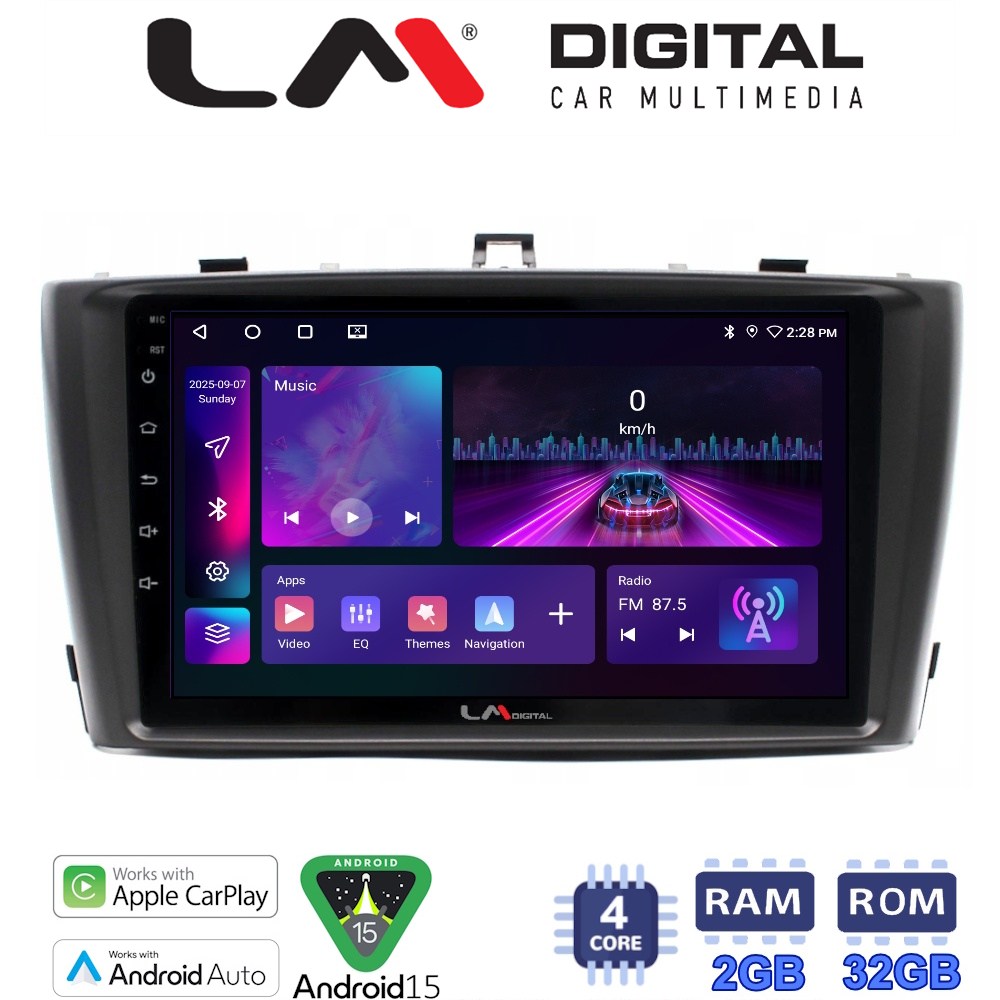 LM Digital - LM ZA4027 GPS Οθόνη OEM Multimedia Αυτοκινήτου για TOYOTA AVENSIS T27 2009 > 2016  (CarPlay/AndroidAuto/BT/GPS/WIFI/GPRS)