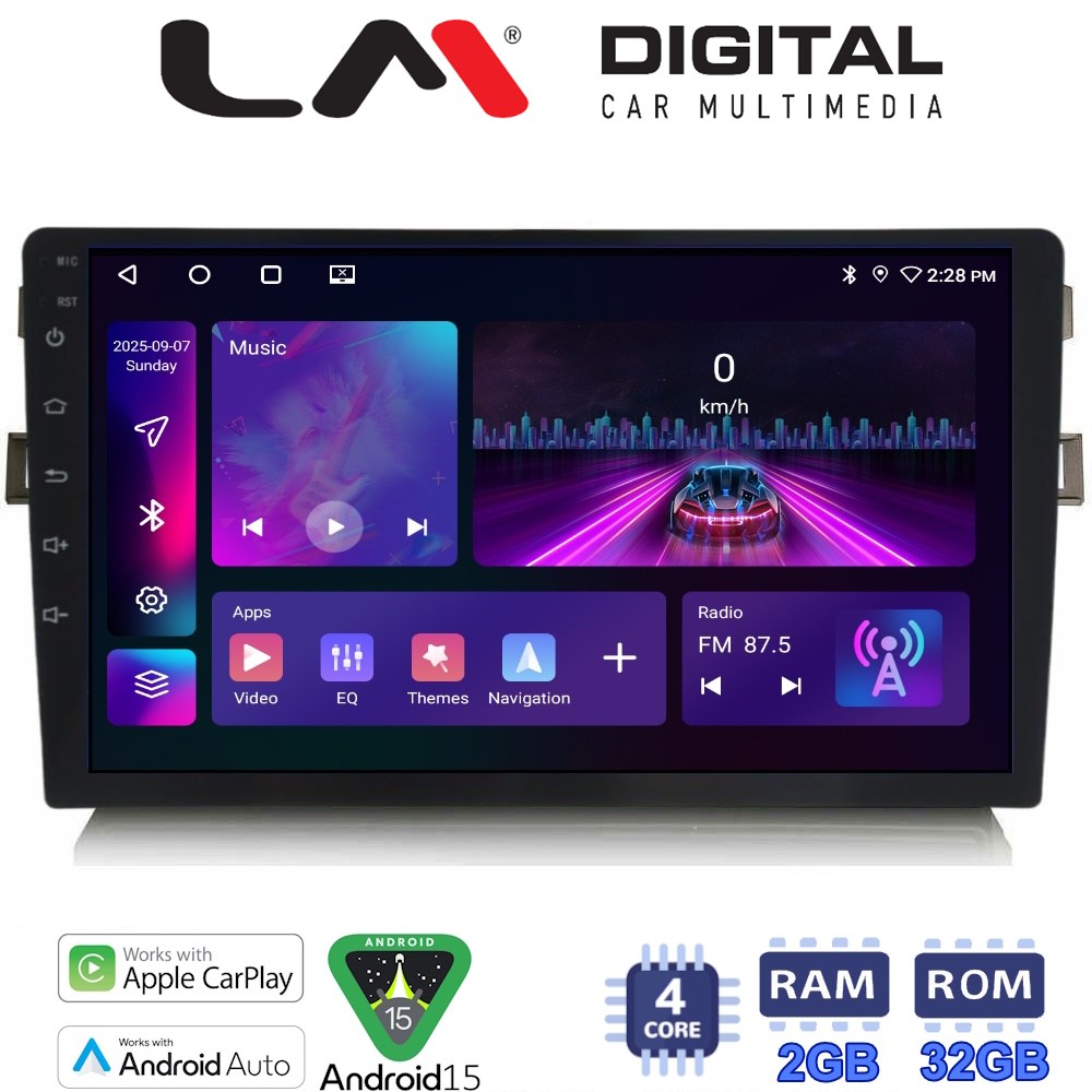 LM Digital - LM ZA4028B GPS Οθόνη OEM Multimedia Αυτοκινήτου για Toyota Auris 2007 > 2012 (CarPlay/AndroidAuto/BT/GPS/WIFI/GPRS)