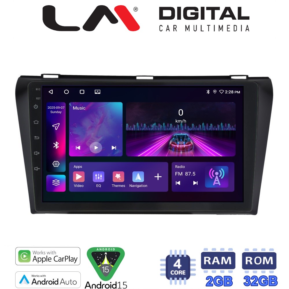 LM Digital - LM ZA4034 GPS Οθόνη OEM Multimedia Αυτοκινήτου για MAZDA 3  2009>2014 (CarPlay/AndroidAuto/BT/GPS/WIFI/GPRS)
