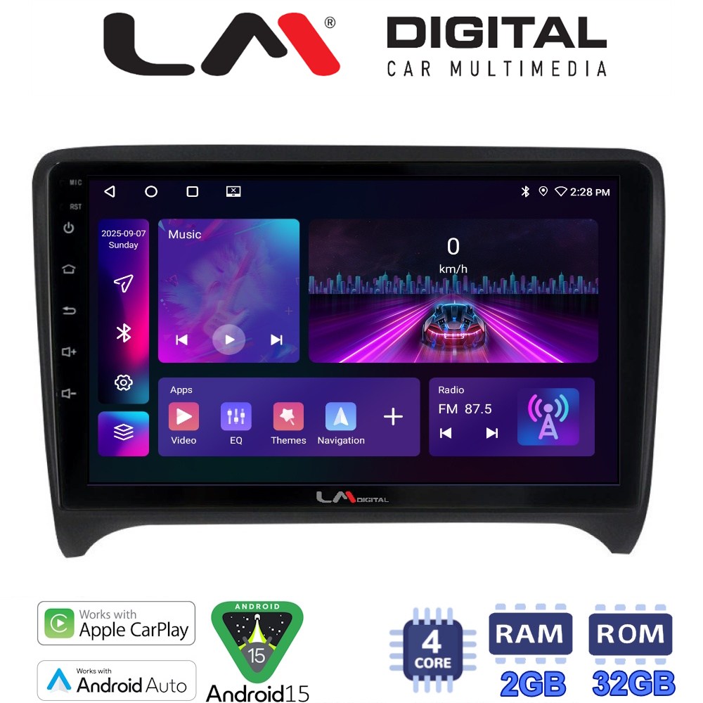 LM Digital - LM ZA4078 GPS Οθόνη OEM Multimedia Αυτοκινήτου για AUDI TT  2007 > 2014 (CarPlay/AndroidAuto/BT/GPS/WIFI/GPRS)