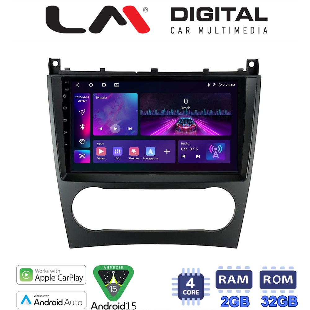 LM Digital - LM ZA4093 GPS Οθόνη OEM Multimedia Αυτοκινήτου για MERCEDES C class (W203) – CLC  2004>2008 (CarPlay/AndroidAuto/BT/GPS/WIFI/GPRS)