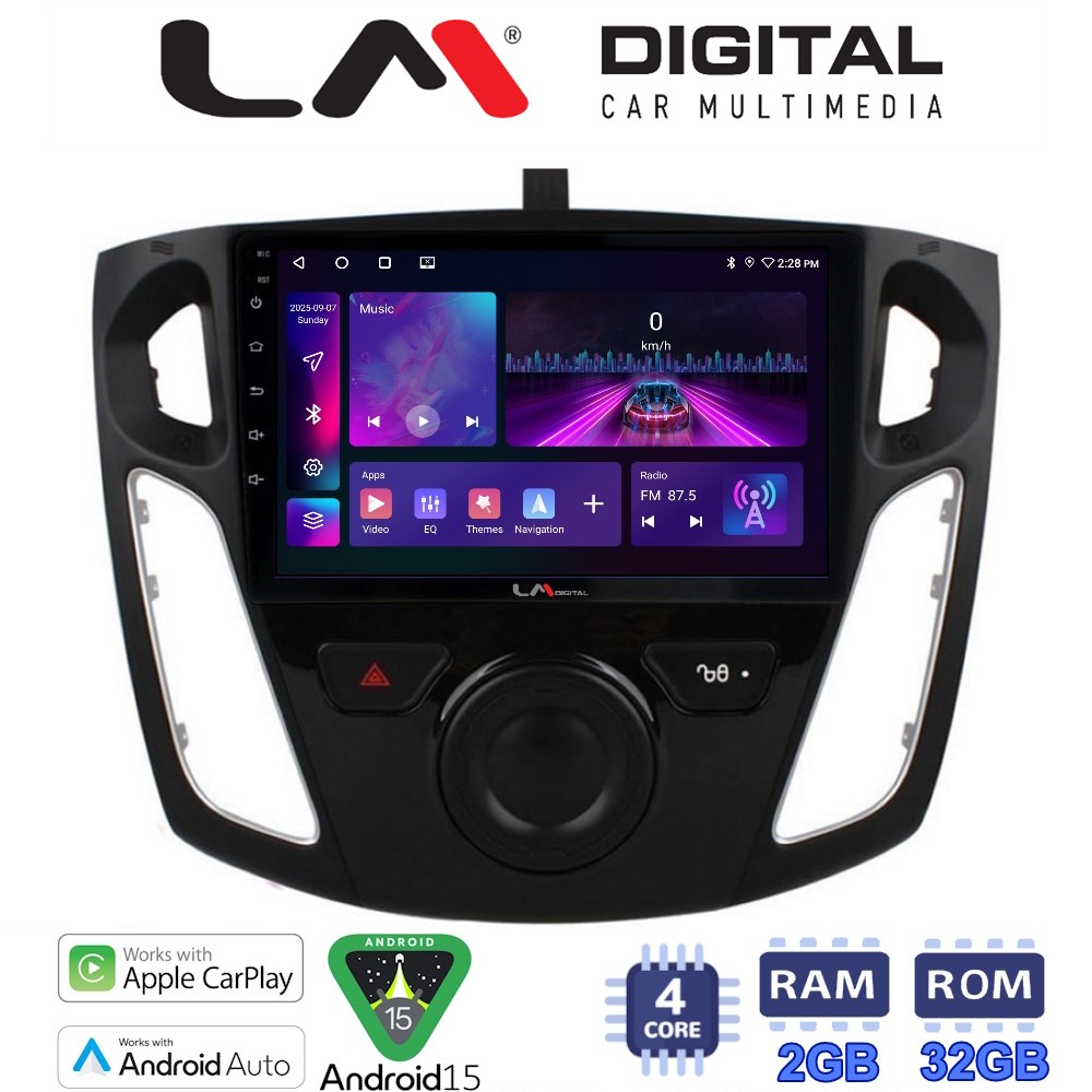 LM Digital - LM ZA4150 GPS Οθόνη OEM Multimedia Αυτοκινήτου για FORD FOCUS 2015>2018 (CarPlay/AndroidAuto/BT/GPS/WIFI/GPRS)