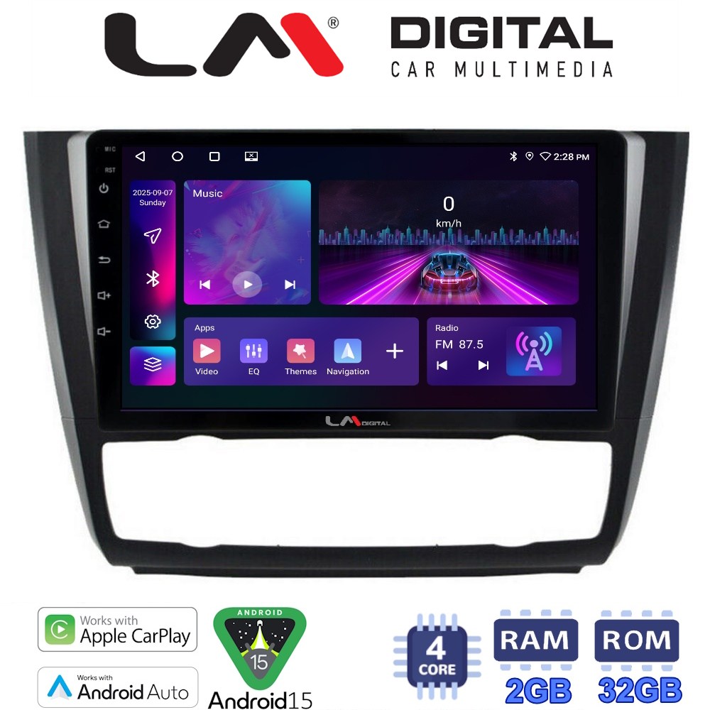 LM Digital - LM ZA4170B GPS Οθόνη OEM Multimedia Αυτοκινήτου για BMW σειρά 1 (E81 - E82 - E87 -E88) (CarPlay/AndroidAuto/BT/GPS/WIFI/GPRS)