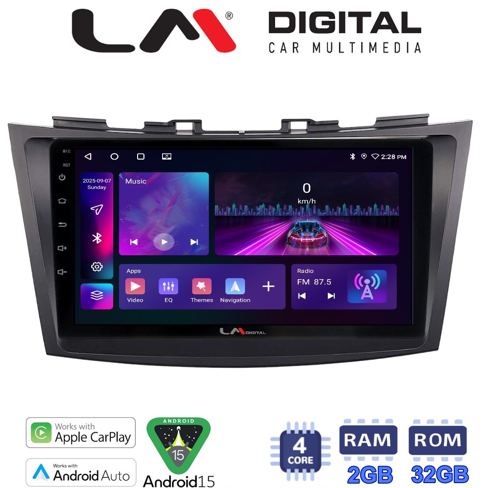 LM Digital - LM ZA4179 GPS Οθόνη OEM Multimedia Αυτοκινήτου για SUZUKI SWIFT 2011>2016 (CarPlay/AndroidAuto/BT/GPS/WIFI/GPRS)