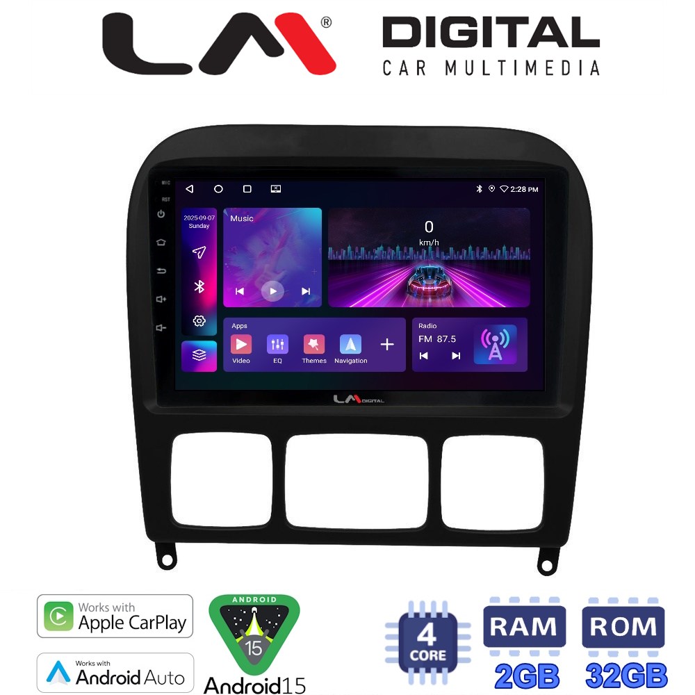 LM Digital - LM ZA4220 GPS Οθόνη OEM Multimedia Αυτοκινήτου για MERCEDES S (W220) 1998>2005  (CarPlay/AndroidAuto/BT/GPS/WIFI/GPRS)