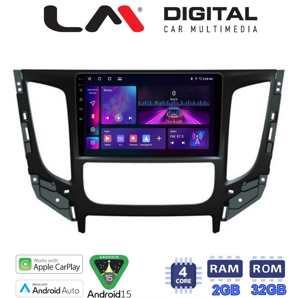 LM Digital - LM ZA4230 GPS Οθόνη OEM Multimedia Αυτοκινήτου για Mitsubishi L200 2014 >Μόνο για αυτοκίνητα με Κλιματισμό (CarPlay/AndroidAuto/BT/GPS/WIFI/GPRS)