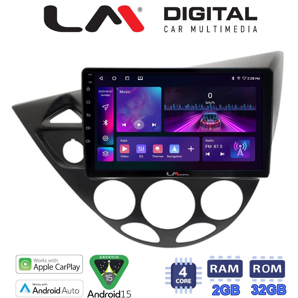 LM Digital - LM ZA4236 GPS Οθόνη OEM Multimedia Αυτοκινήτου για Ford Focus 1998 > 2004 (CarPlay/AndroidAuto/BT/GPS/WIFI/GPRS)