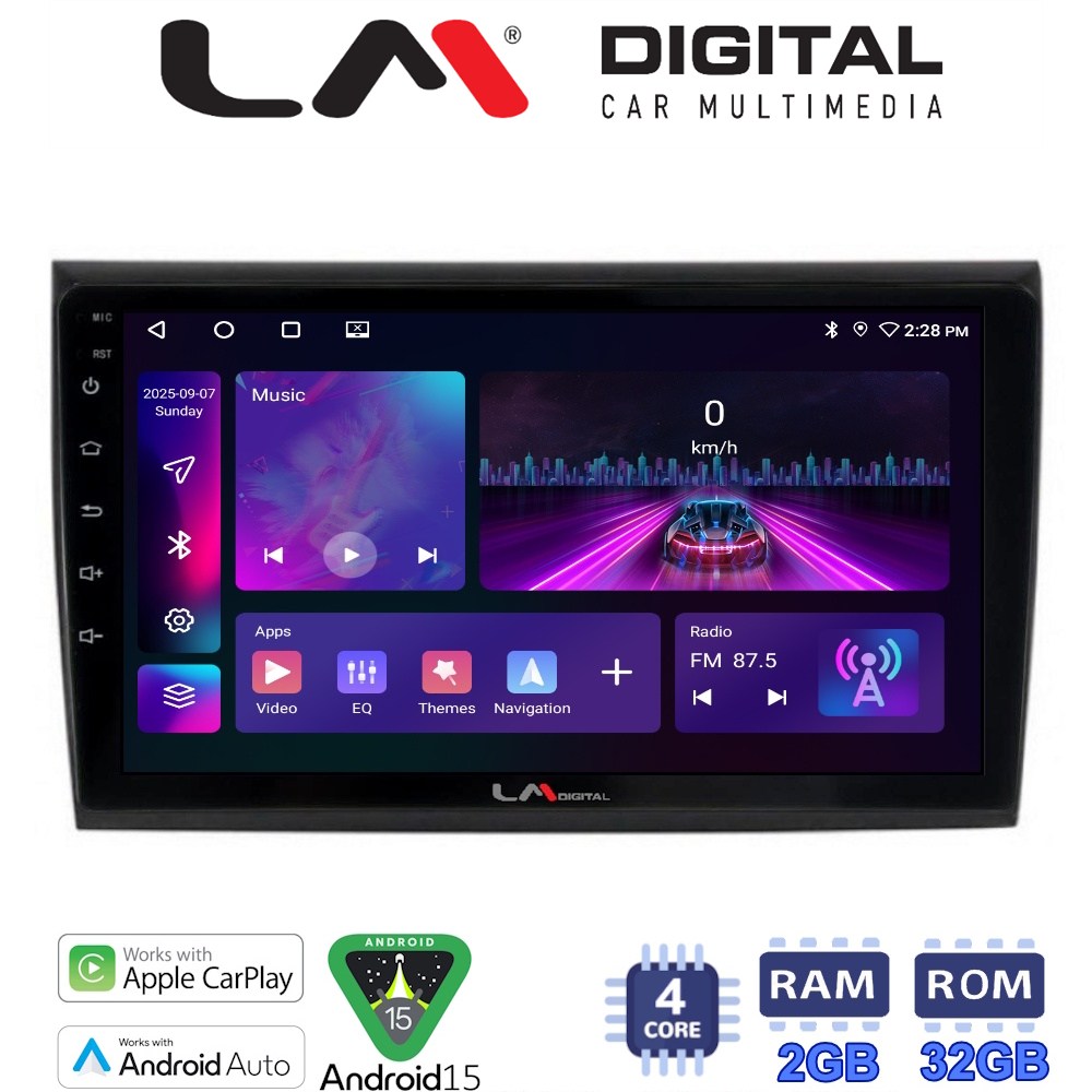 LM Digital - LM ZA4250 GPS Οθόνη OEM Multimedia Αυτοκινήτου για Fiat Bravo 2007> (CarPlay/AndroidAuto/BT/GPS/WIFI/GPRS)