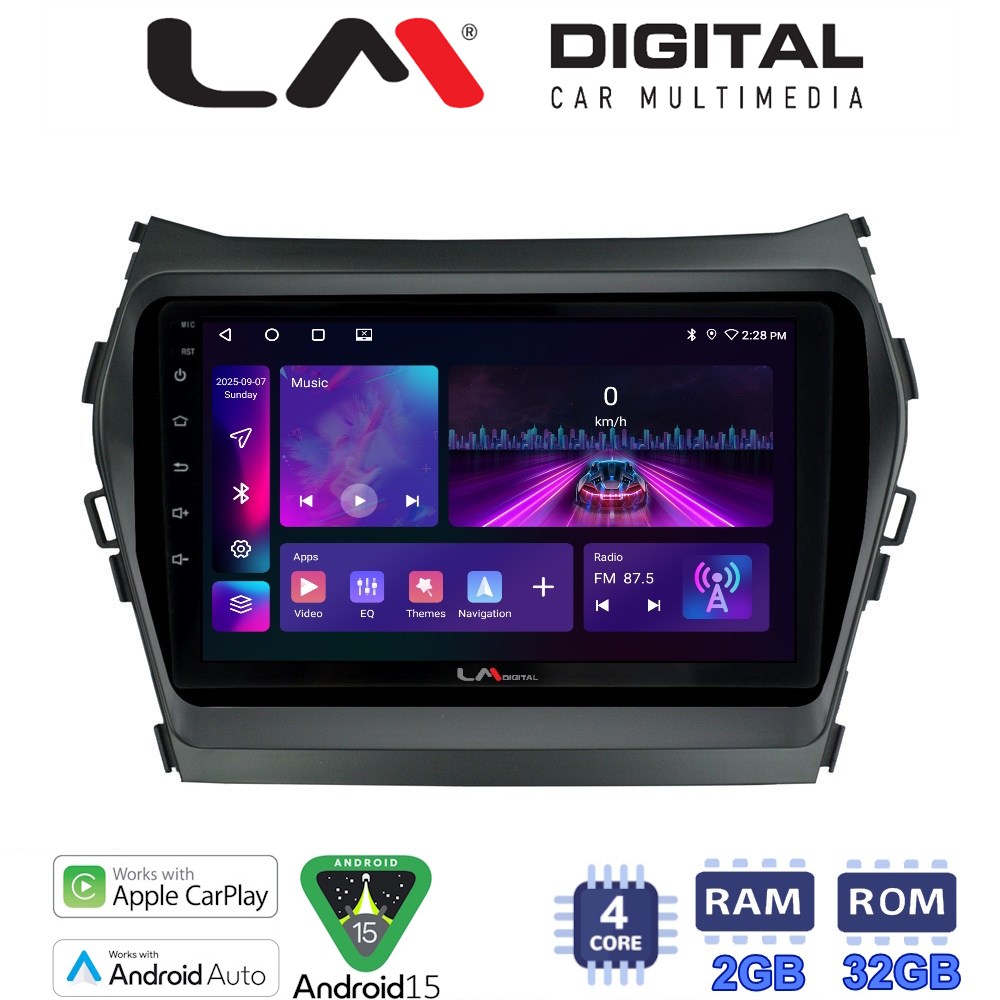 LM Digital - LM ZA4309 GPS Οθόνη OEM Multimedia Αυτοκινήτου για HY SANTA FE 2013 > 2017
HY IX45 (CarPlay/AndroidAuto/BT/GPS/WIFI/GPRS)