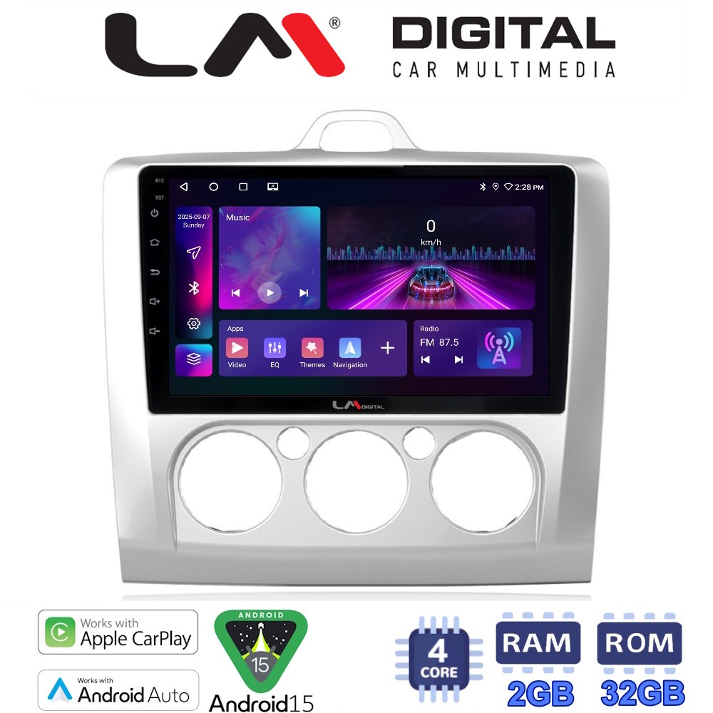 LM Digital - LM ZA4329 GPS Οθόνη OEM Multimedia Αυτοκινήτου για FORD FOCUS 2004>2012 (CarPlay/AndroidAuto/BT/GPS/WIFI/GPRS)