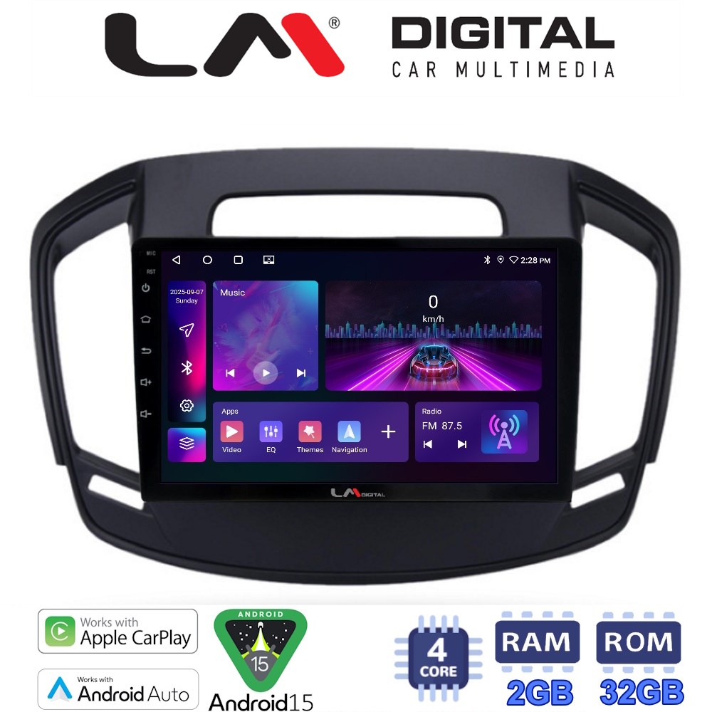 LM Digital - LM ZA4338 GPS Οθόνη OEM Multimedia Αυτοκινήτου για OPEL INSIGNIA  2014> (CarPlay/AndroidAuto/BT/GPS/WIFI/GPRS)