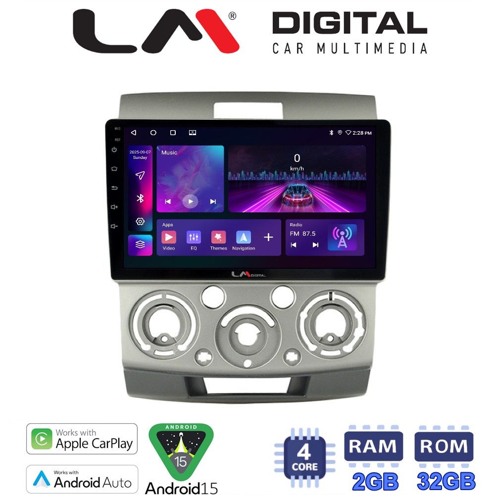 LM Digital - LM ZA4360 GPS Οθόνη OEM Multimedia Αυτοκινήτου για MAZDA BT 50  & FORD RANGER 2006>2011 (CarPlay/AndroidAuto/BT/GPS/WIFI/GPRS)