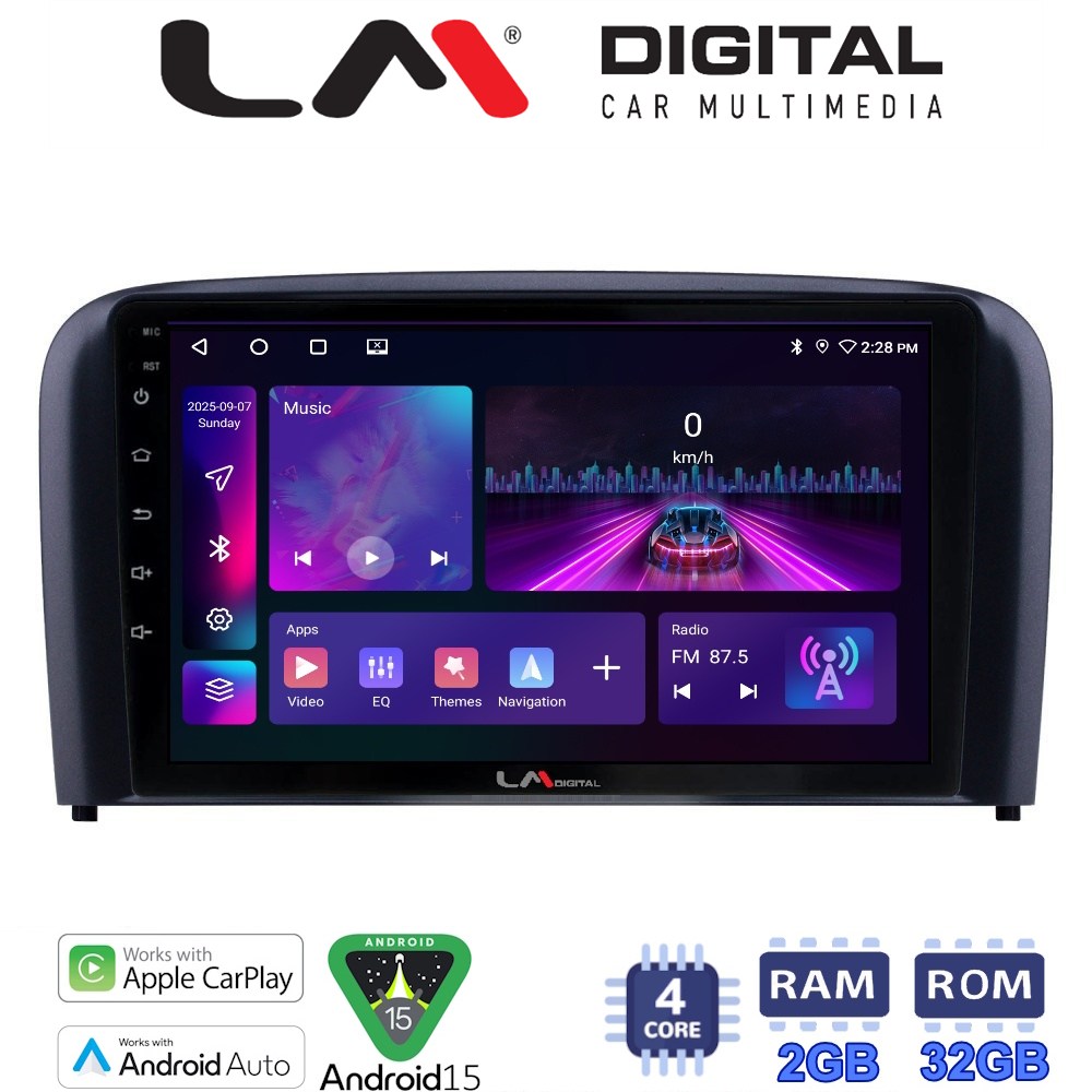 LM Digital - LM ZA4393 GPS Οθόνη OEM Multimedia Αυτοκινήτου για Volvo S80 2004 > 2006 (CarPlay/AndroidAuto/BT/GPS/WIFI/GPRS)