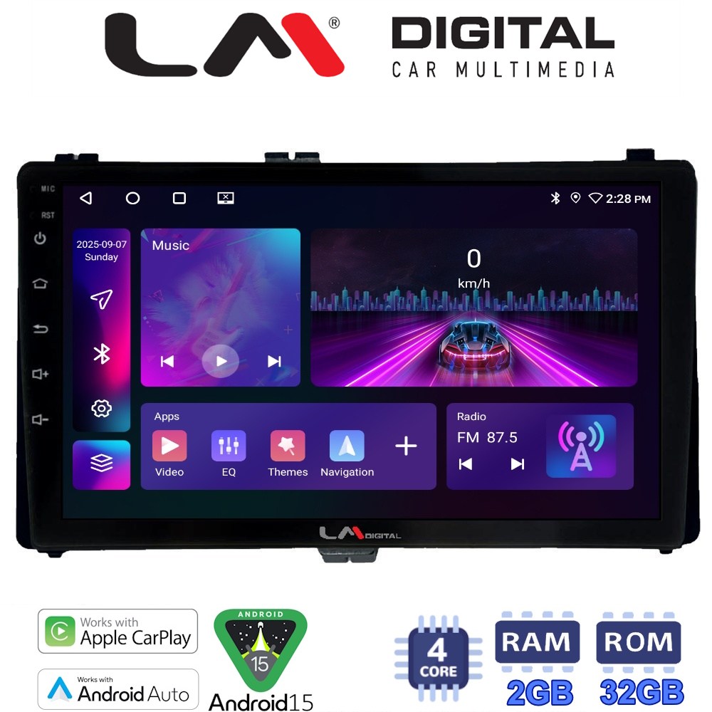 LM Digital - LM ZA4418 GPS Οθόνη OEM Multimedia Αυτοκινήτου για Toyota Auris '15> & Corolla '17-'19 (CarPlay/AndroidAuto/BT/GPS/WIFI/GPRS)
