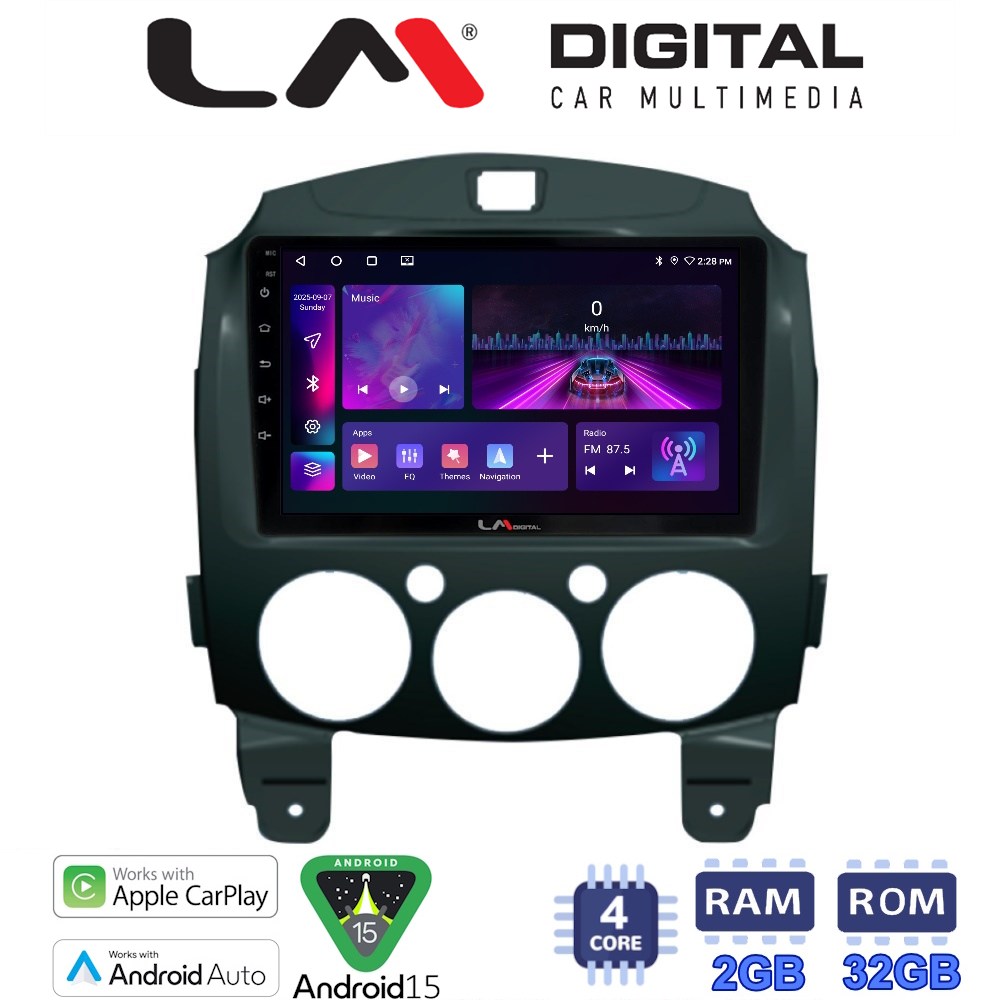 LM Digital - LM ZA4430 GPS Οθόνη OEM Multimedia Αυτοκινήτου για MAZDA 2 2007>2014 (CarPlay/AndroidAuto/BT/GPS/WIFI/GPRS)