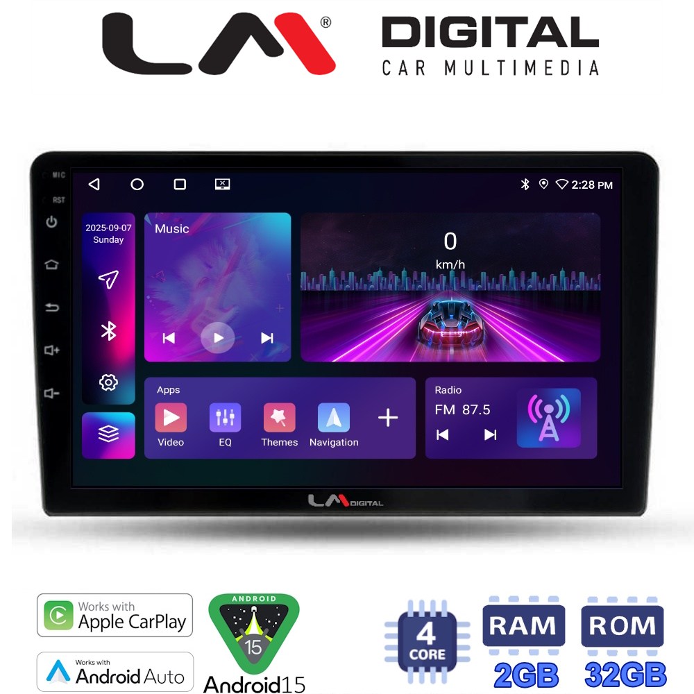 LM Digital - LM ZA4452 GPS Οθόνη OEM Multimedia Αυτοκινήτου για Ford Fiesta 2019> (CarPlay/AndroidAuto/BT/GPS/WIFI/GPRS)