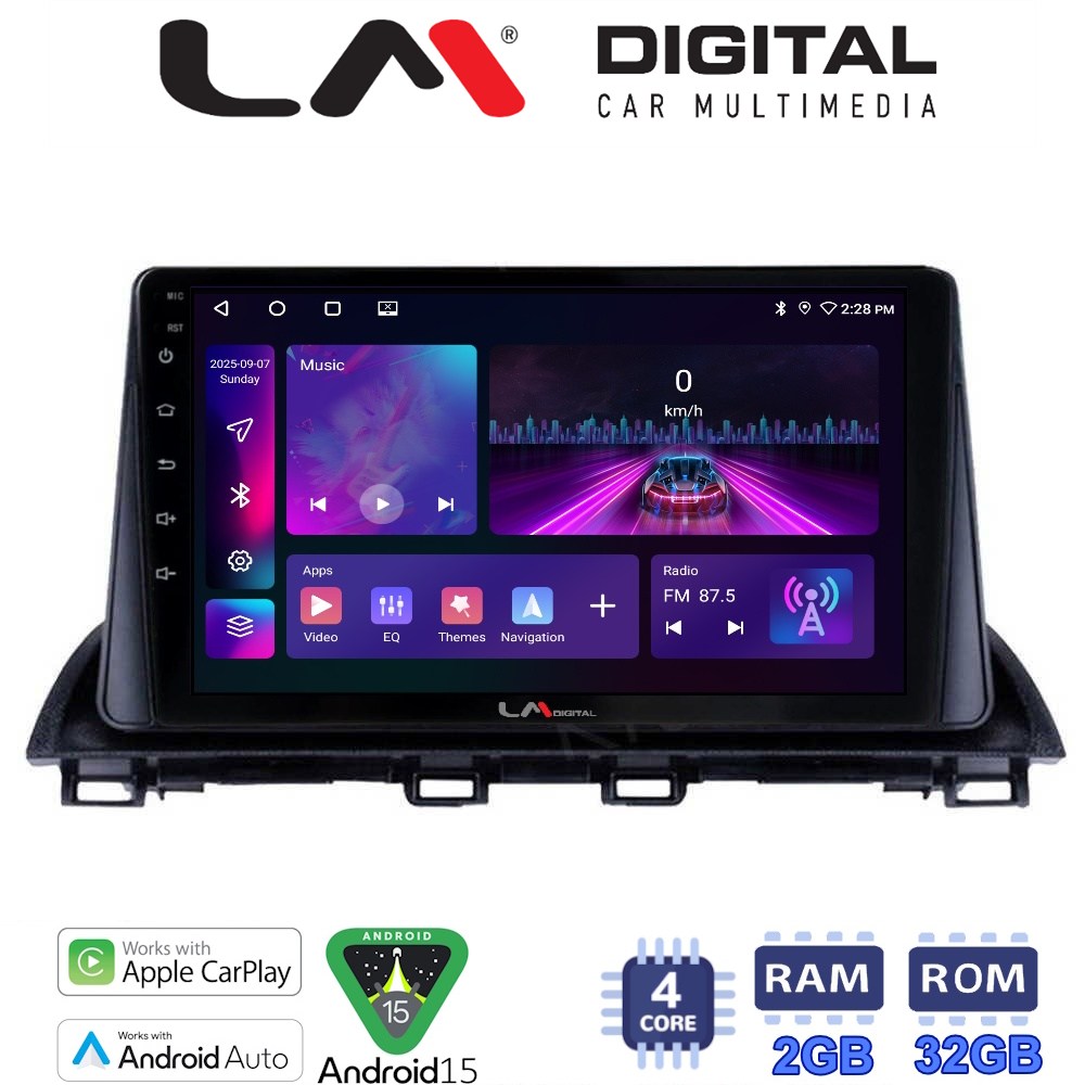 LM Digital - LM ZA4461 GPS Οθόνη OEM Multimedia Αυτοκινήτου για Mazda 3 2014 >  (CarPlay/AndroidAuto/BT/GPS/WIFI/GPRS)
