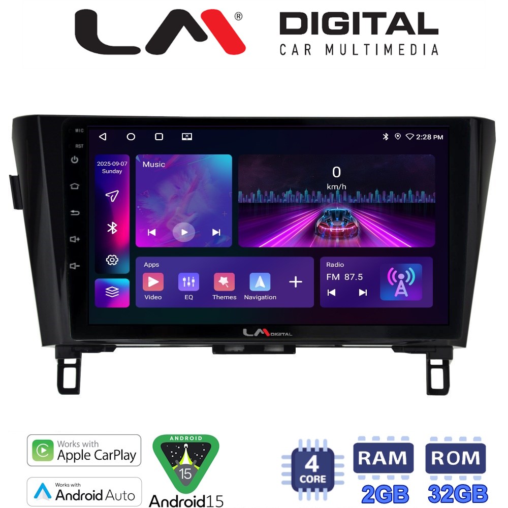 LM Digital - LM ZA4473 GPS Οθόνη OEM Multimedia Αυτοκινήτου για NISSAN QASHQAI & XTRAIL 2014> (CarPlay/AndroidAuto/BT/GPS/WIFI/GPRS)