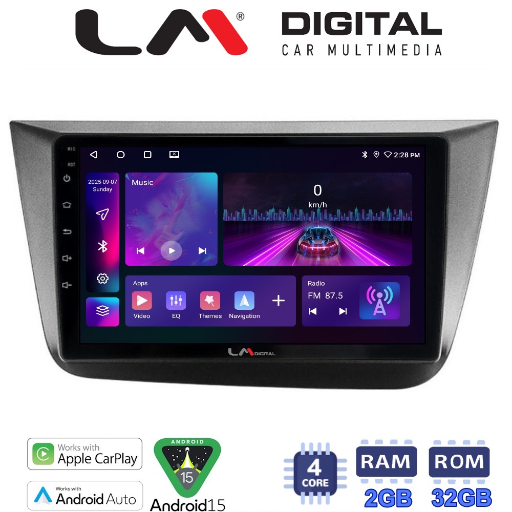 LM Digital - LM ZA4490 GPS Οθόνη OEM Multimedia Αυτοκινήτου για Seat Altea 2004 > 2015 (CarPlay/AndroidAuto/BT/GPS/WIFI/GPRS)