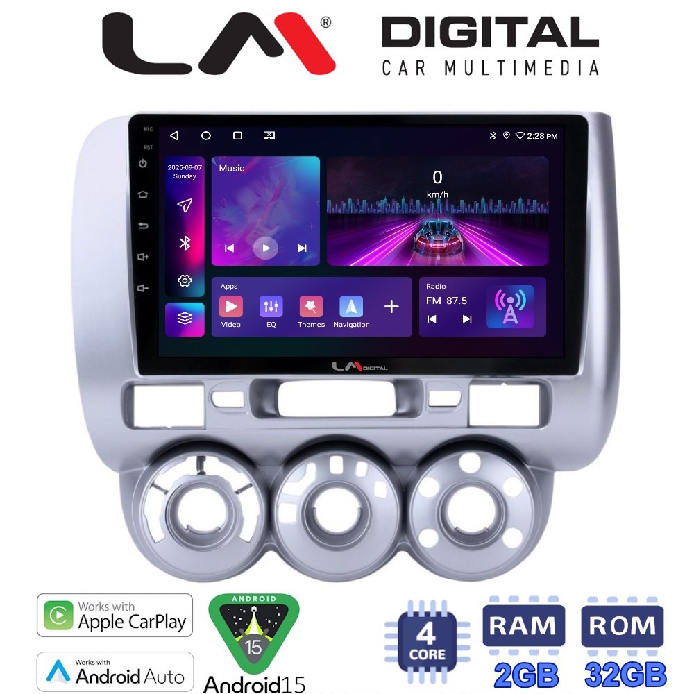 LM Digital - LM ZA4730 GPS Οθόνη OEM Multimedia Αυτοκινήτου για HONDA JAZZ 2002>2009 (CarPlay/AndroidAuto/BT/GPS/WIFI/GPRS)