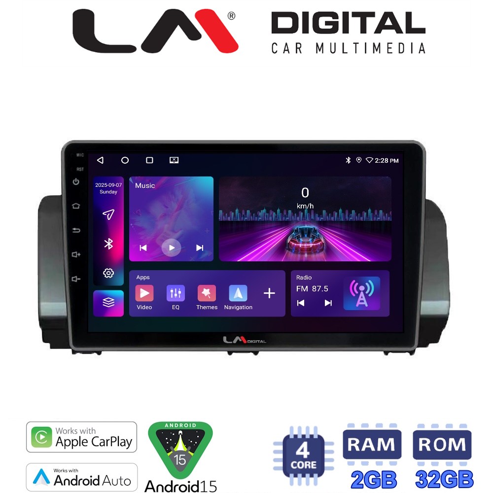 LM Digital - LM ZA4777 GPS Οθόνη OEM Multimedia Αυτοκινήτου για Dacia Logan, Duster, Santero 2021 Facelift (CarPlay/AndroidAuto/BT/GPS/WIFI/GPRS)