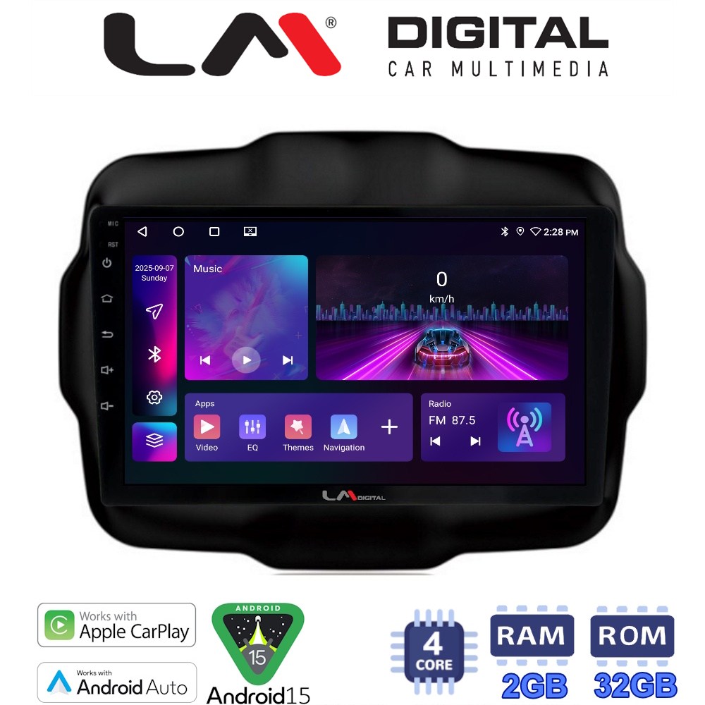 LM Digital - LM ZA4952 GPS Οθόνη OEM Multimedia Αυτοκινήτου για RENEGADE 2014> (CarPlay/AndroidAuto/BT/GPS/WIFI/GPRS)