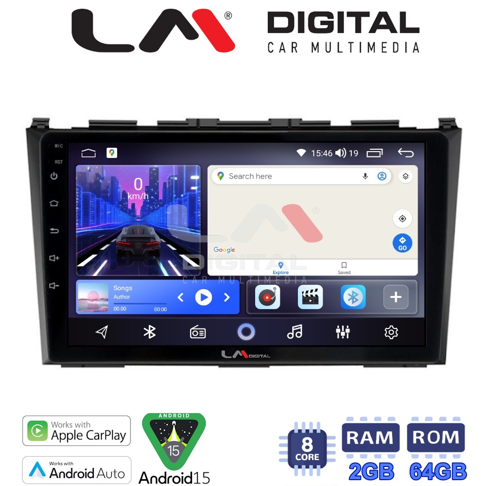 LM Digital - LM ZW8009 GPS Οθόνη OEM Multimedia Αυτοκινήτου για HONDA CRV 2005>2012 (CarPlay/AndroidAuto/BT/GPS/WIFI)