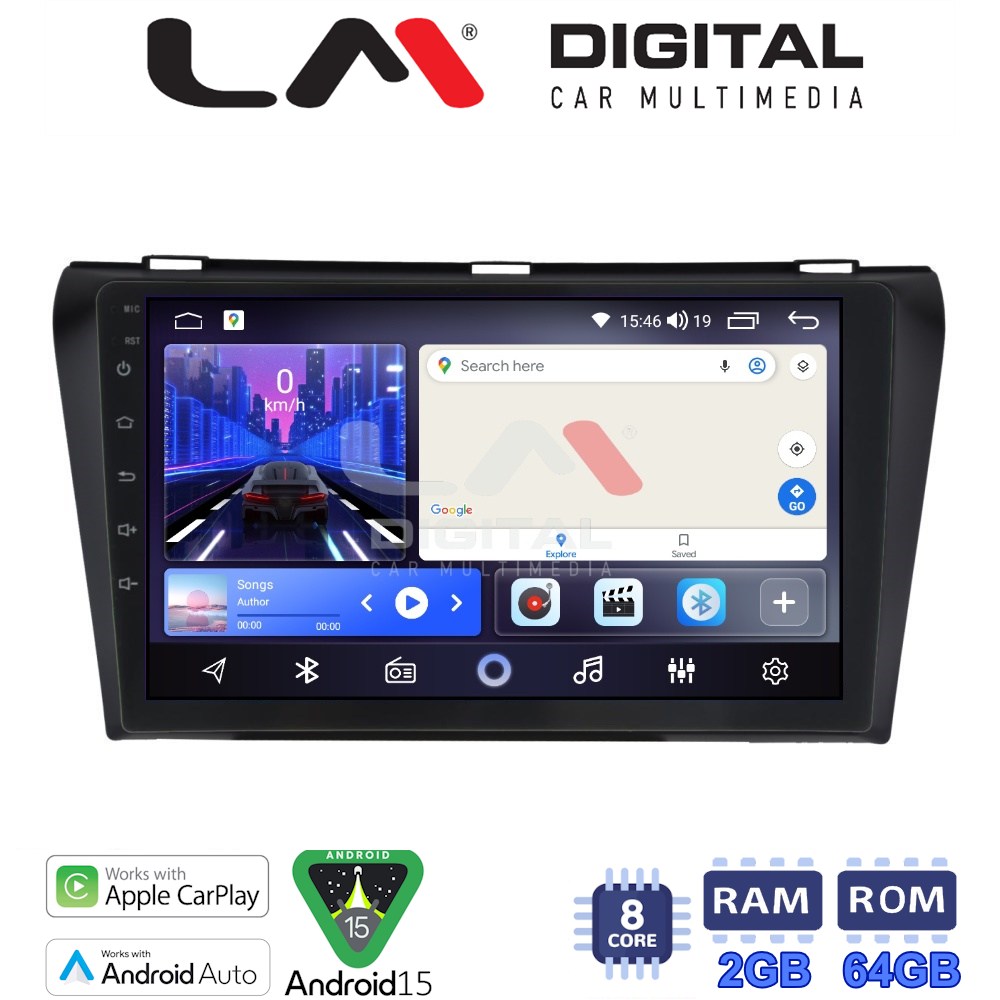 LM Digital - LM ZW8034 GPS Οθόνη OEM Multimedia Αυτοκινήτου για MAZDA 3  2009>2014 (CarPlay/AndroidAuto/BT/GPS/WIFI)