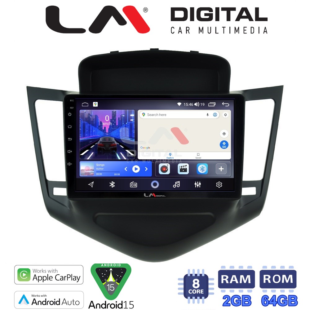 LM Digital - LM ZW8045 GPS Οθόνη OEM Multimedia Αυτοκινήτου για CHEVROLET CRUZE 2008>2013 (CarPlay/AndroidAuto/BT/GPS/WIFI)