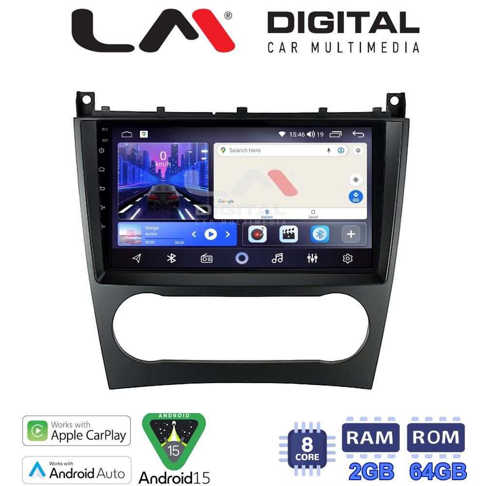 LM Digital - LM ZW8093 GPS Οθόνη OEM Multimedia Αυτοκινήτου για MERCEDES C class (W203) – CLC  2004>2008 (CarPlay/AndroidAuto/BT/GPS/WIFI)