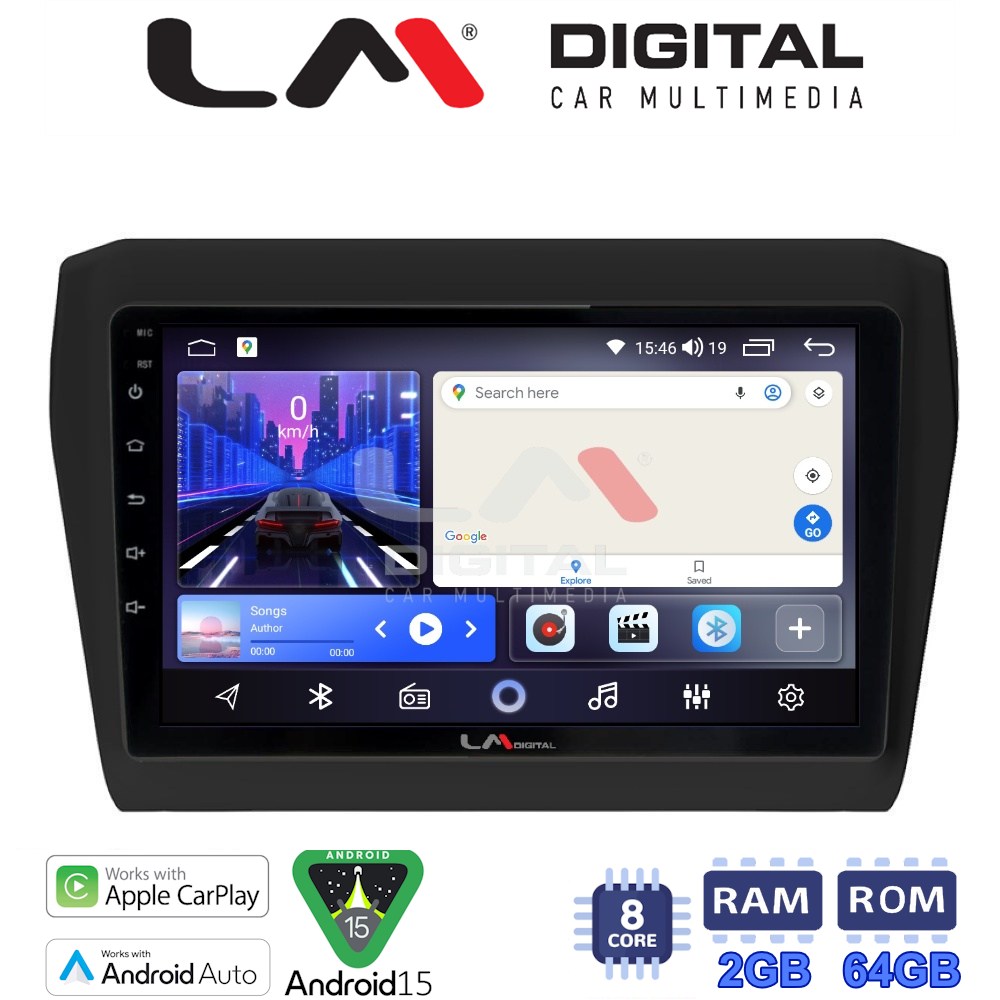 LM Digital - LM ZW8180 GPS Οθόνη OEM Multimedia Αυτοκινήτου για SUZUKI SWIFT 2016> (CarPlay/AndroidAuto/BT/GPS/WIFI)
