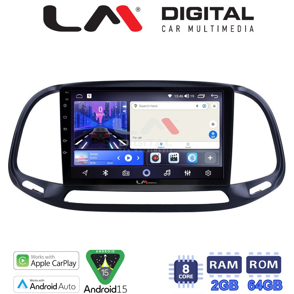 LM Digital - LM ZW8197 GPS Οθόνη OEM Multimedia Αυτοκινήτου για Fiat Doblo - Combo 2015 > 2018 (CarPlay/AndroidAuto/BT/GPS/WIFI)