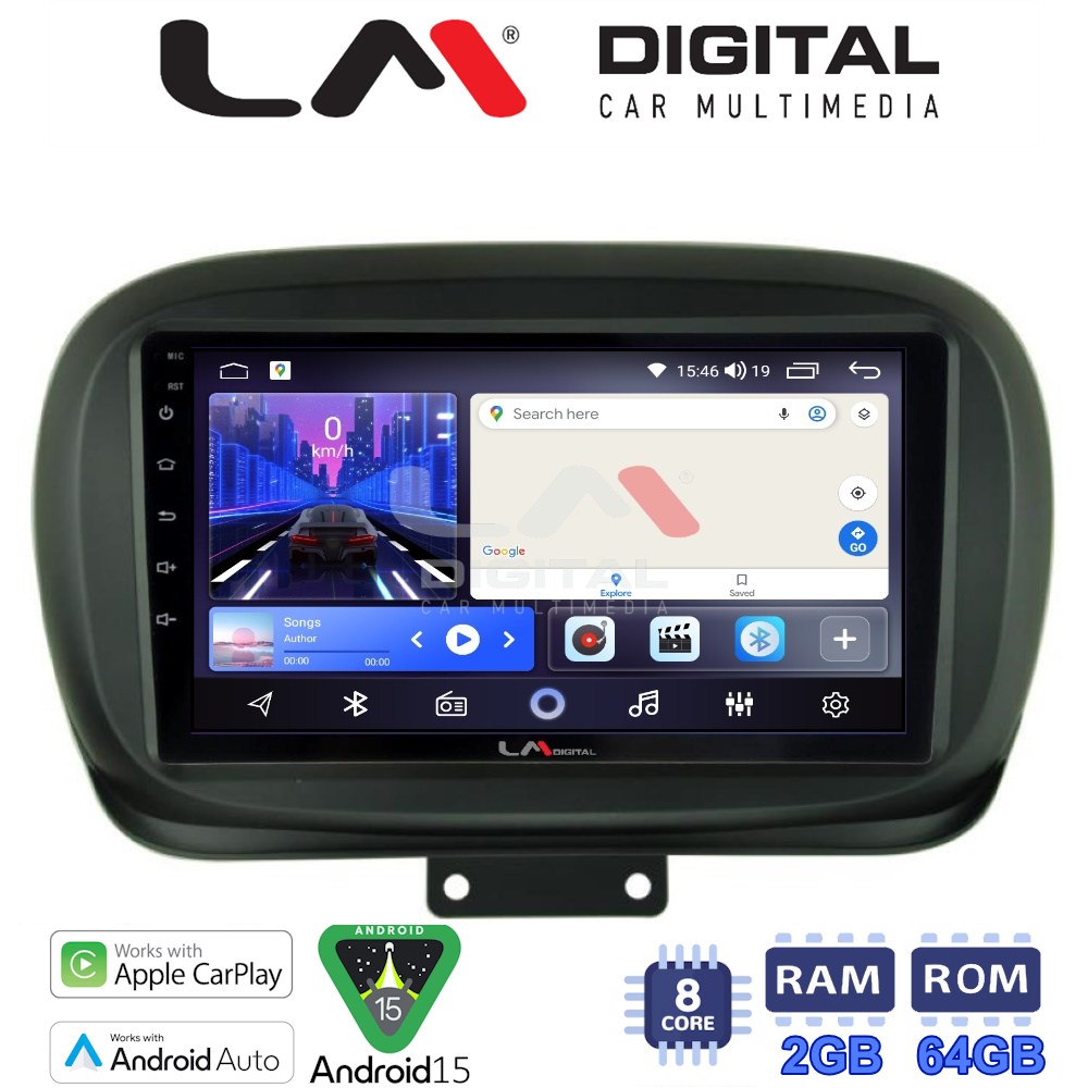 LM Digital - LM ZW8199 GPS Οθόνη OEM Multimedia Αυτοκινήτου για FIAT 500X 2014> (CarPlay/AndroidAuto/BT/GPS/WIFI)