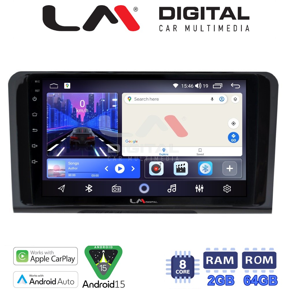 LM Digital - LM ZW8213 GPS Οθόνη OEM Multimedia Αυτοκινήτου για MERCEDES ML 2005>2011 (CarPlay/AndroidAuto/BT/GPS/WIFI)