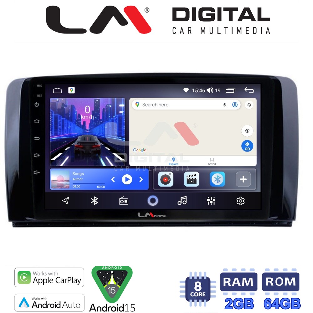 LM Digital - LM ZW8215 GPS Οθόνη OEM Multimedia Αυτοκινήτου για Benz R-class (W251) 2006>2014 (CarPlay/AndroidAuto/BT/GPS/WIFI)