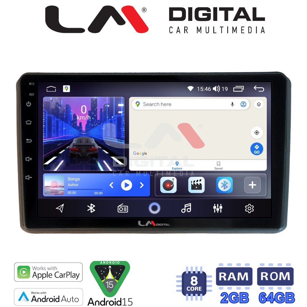 LM Digital - LM ZW8312 GPS Οθόνη OEM Multimedia Αυτοκινήτου για MITSUBISHI OUTLANDER 2001 > 2006 (CarPlay/AndroidAuto/BT/GPS/WIFI)