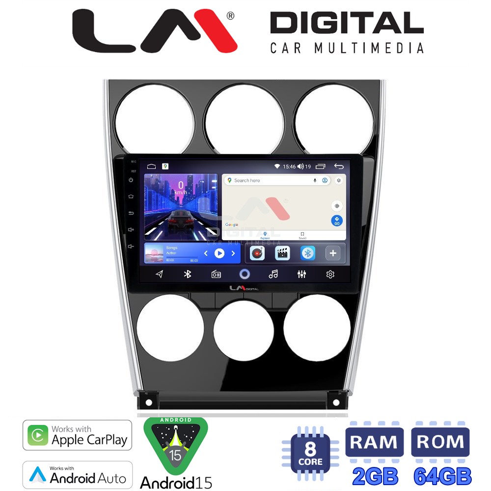 LM Digital - LM ZW8436 GPS Οθόνη OEM Multimedia Αυτοκινήτου για MAZDA 6 facelift 2005>2008  (CarPlay/AndroidAuto/BT/GPS/WIFI)