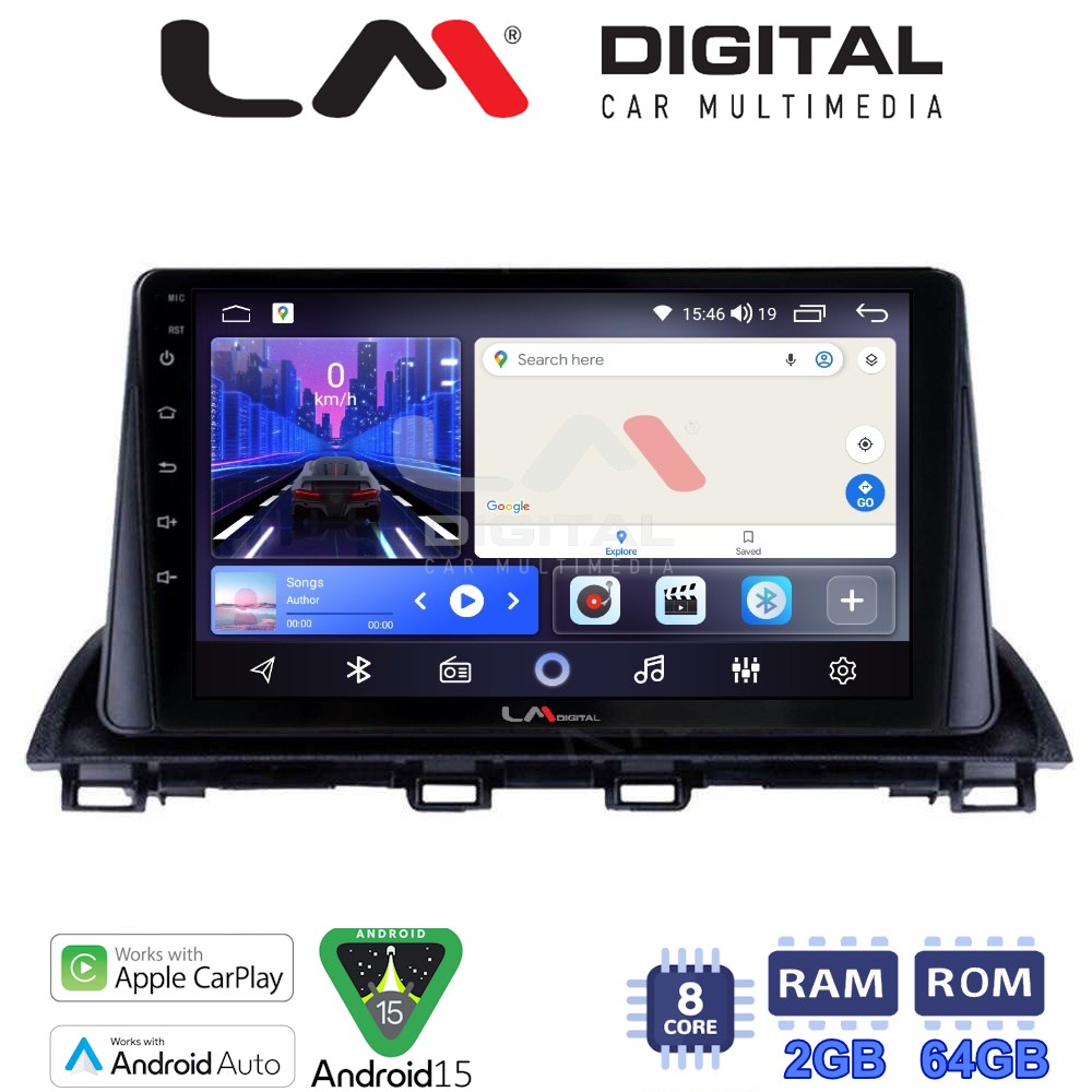LM Digital - LM ZW8461 GPS Οθόνη OEM Multimedia Αυτοκινήτου για Mazda 3 2014 >  (CarPlay/AndroidAuto/BT/GPS/WIFI)