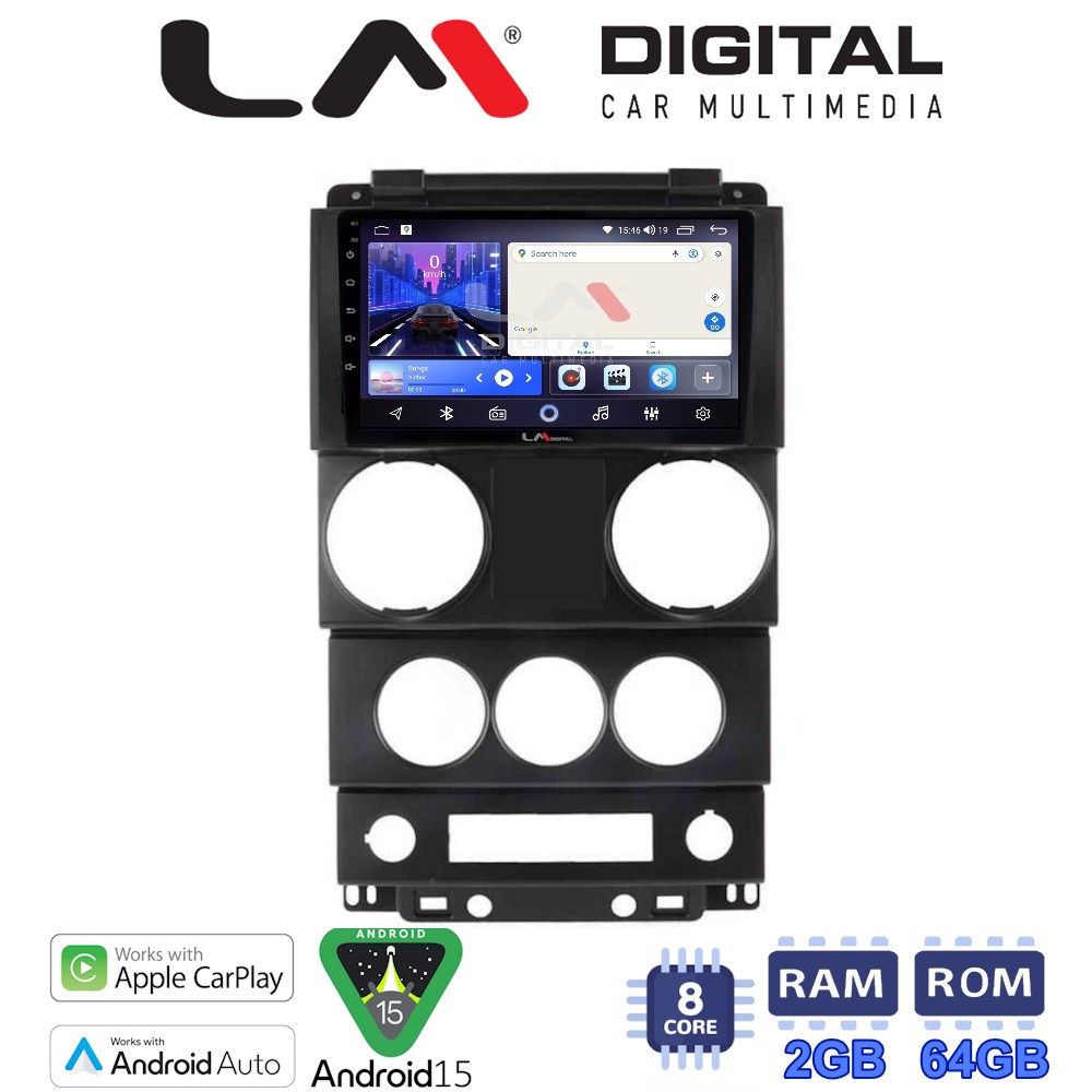LM Digital - LM ZW8748C GPS Οθόνη OEM Multimedia Αυτοκινήτου για Jeep Wrangler 2007 > 2011 (CarPlay/AndroidAuto/BT/GPS/WIFI)